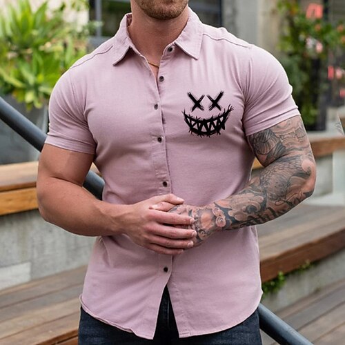 Men's Shirt Print Graphic Prints Turndown Street Daily Button-Down Print Short Sleeve Tops Casual Fashion Breathable Comfortable Pink
Men's Shirt Print Graphic Prints Turndown Street Daily Button-Down Print Short Sleeve Tops Casual Fashion Breathable Comfortable Pink