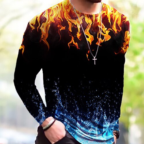 Men's T shirt Tee 3D Print Graphic Patterned Crew Neck Daily Sports Print Long Sleeve Tops Basic Classic Comfortable Big and Tall Black / Summer
Men's T shirt Tee 3D Print Graphic Patterned Crew Neck Daily Sports Print Long Sleeve Tops Basic Classic Comfortable Big and Tall Black / Summer