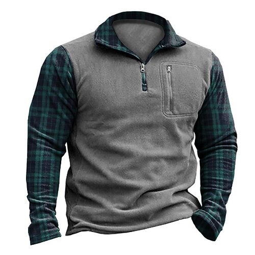 Men's Sweatshirt Pullover Graphic Patterned Color Block Tartan Zipper Pocket Print Casual Daily Sports 3D Print Basic Streetwear Hoodies Sweatshirts Gray
Men's Sweatshirt Pullover Graphic Patterned Color Block Tartan Zipper Pocket Print Casual Daily Sports 3D Print Basic Streetwear Hoodies Sweatshirts Gray