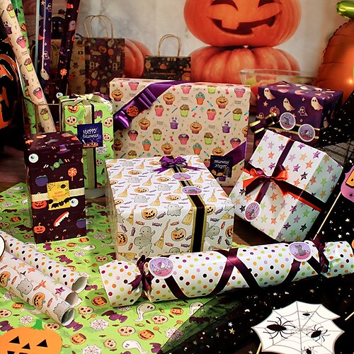 7pcs Halloween Pumpkin Ghost Spider Wrapping Paper for Gift Decoration Party 2820 inch Art paper
7pcs Halloween Pumpkin Ghost Spider Wrapping Paper for Gift Decoration Party 2820 inch Art paper