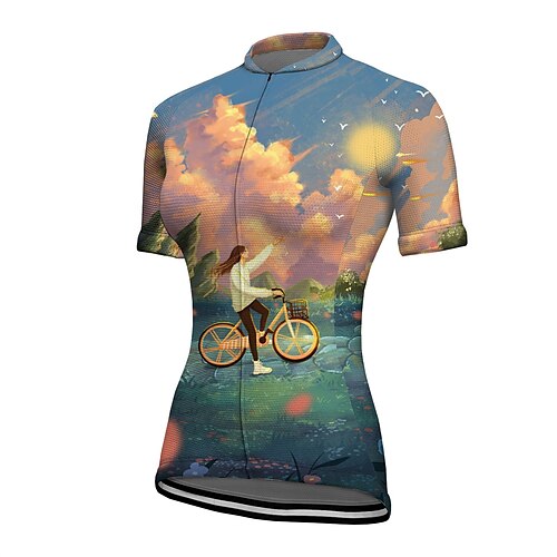 21Grams Women's Cycling Jersey Short Sleeve Bike Jersey Top with 3 Rear Pockets Mountain Bike MTB Road Bike Cycling Breathable Quick Dry Moisture Wicking Green Graphic Patterned Spandex Polyester
21Grams Women's Cycling Jersey Short Sleeve Bike Jersey Top with 3 Rear Pockets Mountain Bike MTB Road Bike Cycling Breathable Quick Dry Moisture Wicking Green Graphic Patterned Spandex Polyester