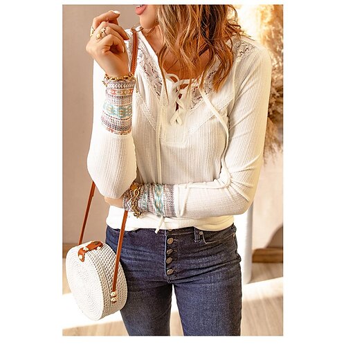 Tops women's autumn and winter new lace stitching lace sleeves printing long-sleeved knitwear women's wholesale
Tops women's autumn and winter new lace stitching lace sleeves printing long-sleeved knitwear women's wholesale