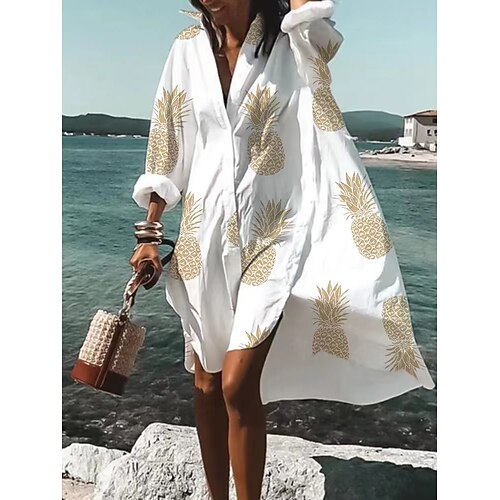 Women's Casual Dress Knee Length Dress White Long Sleeve Print Print Summer Shirt Collar Casual 2022 S M L XL 2XL 3XL 4XL 5XL / 3D Print
Women's Casual Dress Knee Length Dress White Long Sleeve Print Print Summer Shirt Collar Casual 2022 S M L XL 2XL 3XL 4XL 5XL / 3D Print