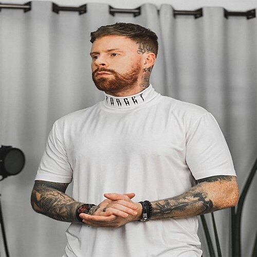 Men's T shirt Tee Solid Color Turtleneck Street Casual Short Sleeve Tops Basic Fashion Classic Comfortable White / Summer
Men's T shirt Tee Solid Color Turtleneck Street Casual Short Sleeve Tops Basic Fashion Classic Comfortable White / Summer