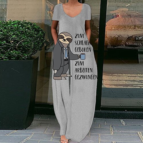 Women's Shift Dress Maxi long Dress Gray Short Sleeve Letter Animal Pocket Print Spring Summer V Neck Elegant Casual Vacation 2022 S M L XL XXL 3XL
Women's Shift Dress Maxi long Dress Gray Short Sleeve Letter Animal Pocket Print Spring Summer V Neck Elegant Casual Vacation 2022 S M L XL XXL 3XL