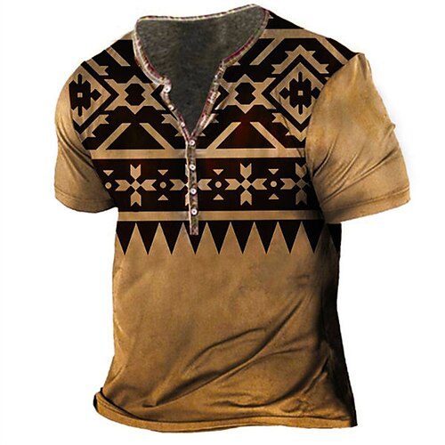Men's T shirt Tee Henley Shirt Tee Graphic Tribal Henley Brown 3D Print Plus Size Outdoor Daily Short Sleeve Button-Down Print Clothing Apparel Basic Designer Casual Big and Tall / Summer / Summer
Men's T shirt Tee Henley Shirt Tee Graphic Tribal Henley Brown 3D Print Plus Size Outdoor Daily Short Sleeve Button-Down Print Clothing Apparel Basic Designer Casual Big and Tall / Summer / Summer