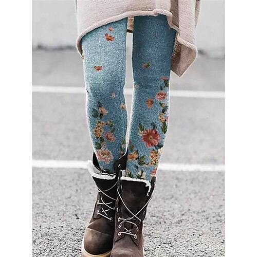 Women's Tights Leggings Blue khaki Red Mid Waist Fashion Designer Tights Daily Print High Elasticity Full Length Tummy Control Flower / Floral S M L XL 2XL / Skinny
Women's Tights Leggings Blue khaki Red Mid Waist Fashion Designer Tights Daily Print High Elasticity Full Length Tummy Control Flower / Floral S M L XL 2XL / Skinny