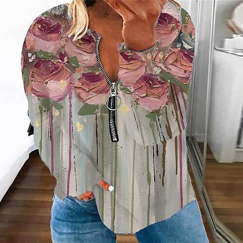 Women's Plus Size Tops Pullover Sweatshirt Floral Zipper Print Long Sleeve Round Neck Streetwear Daily Vacation Polyester Fall Spring Pink
Women's Plus Size Tops Pullover Sweatshirt Floral Zipper Print Long Sleeve Round Neck Streetwear Daily Vacation Polyester Fall Spring Pink