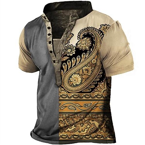 Men's Henley Shirt Tee T shirt Tee 3D Print Graphic Patterned Tribal Plus Size Stand Collar Daily Sports Button-Down Print Short Sleeve Tops Designer Basic Casual Big and Tall Brown / Summer / Summer
Men's Henley Shirt Tee T shirt Tee 3D Print Graphic Patterned Tribal Plus Size Stand Collar Daily Sports Button-Down Print Short Sleeve Tops Designer Basic Casual Big and Tall Brown / Summer / Summer
