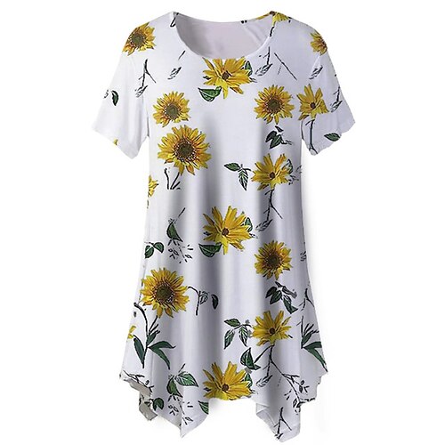 Women's Plus Size Tops Blouse Shirt Floral Print Short Sleeve Crewneck Streetwear Daily Going out Polyester Spring Summer White Brown
Women's Plus Size Tops Blouse Shirt Floral Print Short Sleeve Crewneck Streetwear Daily Going out Polyester Spring Summer White Brown