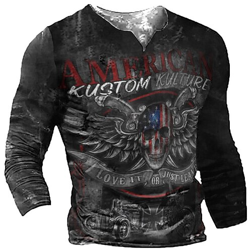 Men's T shirt Tee 3D Print Graphic Patterned Skull V Neck Street Casual Print Long Sleeve Tops Designer Fashion Classic Comfortable Black / Summer
Men's T shirt Tee 3D Print Graphic Patterned Skull V Neck Street Casual Print Long Sleeve Tops Designer Fashion Classic Comfortable Black / Summer
