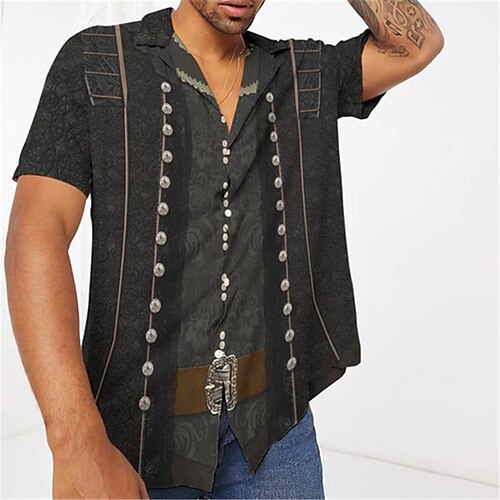 Men's Shirt 3D Print Graphic Patterned Turndown Street Casual Button-Down Print Short Sleeve Tops Designer Casual Fashion Breathable Black / Summer / Spring / Summer
Men's Shirt 3D Print Graphic Patterned Turndown Street Casual Button-Down Print Short Sleeve Tops Designer Casual Fashion Breathable Black / Summer / Spring / Summer