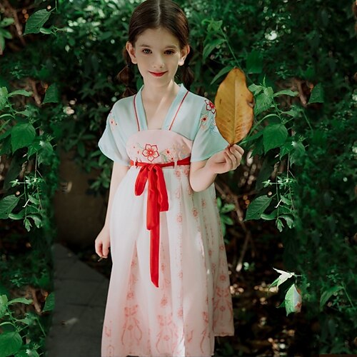 Kids Little Girls' Dress Floral Shift Dress Performance Christening dress Lace up Patchwork Blue Pink Maxi Short Sleeve Chinoiserie Cute Dresses Summer Regular Fit 3-12 Years
Kids Little Girls' Dress Floral Shift Dress Performance Christening dress Lace up Patchwork Blue Pink Maxi Short Sleeve Chinoiserie Cute Dresses Summer Regular Fit 3-12 Years