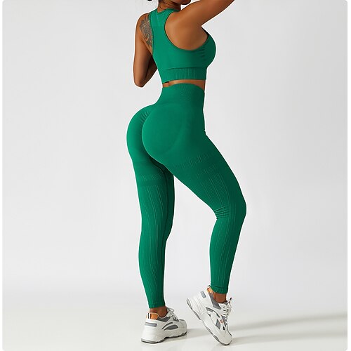 Women's Activewear Set Sports Bra with Tights Yoga Suit 2 Piece Seamless Solid Color Sports Bra Leggings rice white Black Yoga Fitness Gym Workout Tummy Control Butt Lift Breathable Sport Activewear
Women's Activewear Set Sports Bra with Tights Yoga Suit 2 Piece Seamless Solid Color Sports Bra Leggings rice white Black Yoga Fitness Gym Workout Tummy Control Butt Lift Breathable Sport Activewear