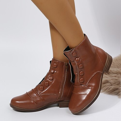 Women's Boots Booties Ankle Boots Block Heel Round Toe Vintage Daily PU Zipper Fall Winter Solid Colored Light Brown
Women's Boots Booties Ankle Boots Block Heel Round Toe Vintage Daily PU Zipper Fall Winter Solid Colored Light Brown