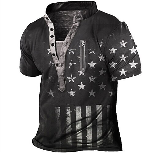 Men's Henley Shirt Tee T shirt Tee 3D Print Graphic Patterned American Flag Plus Size Henley Daily Sports Button-Down Print Short Sleeve Tops Designer Basic Casual Classic Black / Summer / Summer
Men's Henley Shirt Tee T shirt Tee 3D Print Graphic Patterned American Flag Plus Size Henley Daily Sports Button-Down Print Short Sleeve Tops Designer Basic Casual Classic Black / Summer / Summer