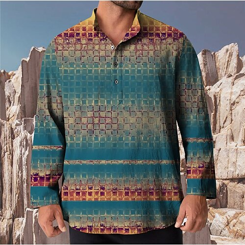 Men's Shirt 3D Print Plaid Stand Collar Casual Daily Button-Down Print Long Sleeve Tops Designer Casual Fashion Comfortable Green / Sports
Men's Shirt 3D Print Plaid Stand Collar Casual Daily Button-Down Print Long Sleeve Tops Designer Casual Fashion Comfortable Green / Sports
