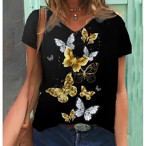 Women's T shirt Tee Flower Casual Floral T shirt Tee Short Sleeve Print V Neck Vintage Green S / 3D Print
Women's T shirt Tee Flower Casual Floral T shirt Tee Short Sleeve Print V Neck Vintage Green S / 3D Print