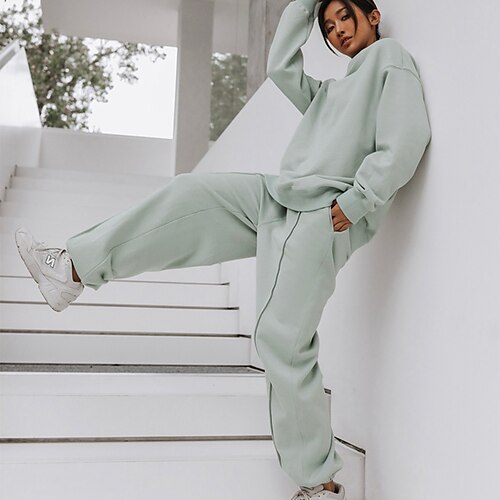 Women's Active Solid Color Sport Fitness Two Piece Set Sweatshirt Tracksuit Pants Sets Pant Tops
Women's Active Solid Color Sport Fitness Two Piece Set Sweatshirt Tracksuit Pants Sets Pant Tops