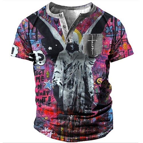 Men's Henley Shirt Tee T shirt Tee 3D Print Graphic Patterned Graffiti Plus Size Henley Daily Sports Button-Down Print Short Sleeve Tops Designer Basic Casual Classic Red / Summer
Men's Henley Shirt Tee T shirt Tee 3D Print Graphic Patterned Graffiti Plus Size Henley Daily Sports Button-Down Print Short Sleeve Tops Designer Basic Casual Classic Red / Summer