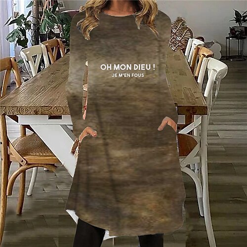 Women's Casual Dress T Shirt Dress Tee Dress Shift Dress Blue Brown Gray Long Sleeve Letter Pocket Winter Fall Spring Crew Neck Winter Dress Fall Dress 2022 S M L XL XXL 3XL
Women's Casual Dress T Shirt Dress Tee Dress Shift Dress Blue Brown Gray Long Sleeve Letter Pocket Winter Fall Spring Crew Neck Winter Dress Fall Dress 2022 S M L XL XXL 3XL