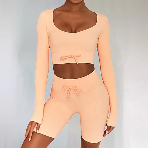 Women's Tracksuit Activewear Set Yoga Suit Winter 2 Piece Seamless Solid Color Shorts Crop Top Light Purple rice white Yoga Fitness Gym Workout Tummy Control Butt Lift Breathable Sport Activewear
Women's Tracksuit Activewear Set Yoga Suit Winter 2 Piece Seamless Solid Color Shorts Crop Top Light Purple rice white Yoga Fitness Gym Workout Tummy Control Butt Lift Breathable Sport Activewear