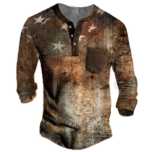 Men's Henley Shirt Tee T shirt Tee 3D Print Graphic Patterned National Flag Henley Daily Sports Button-Down Print Long Sleeve Tops Designer Basic Casual Classic Brown
Men's Henley Shirt Tee T shirt Tee 3D Print Graphic Patterned National Flag Henley Daily Sports Button-Down Print Long Sleeve Tops Designer Basic Casual Classic Brown