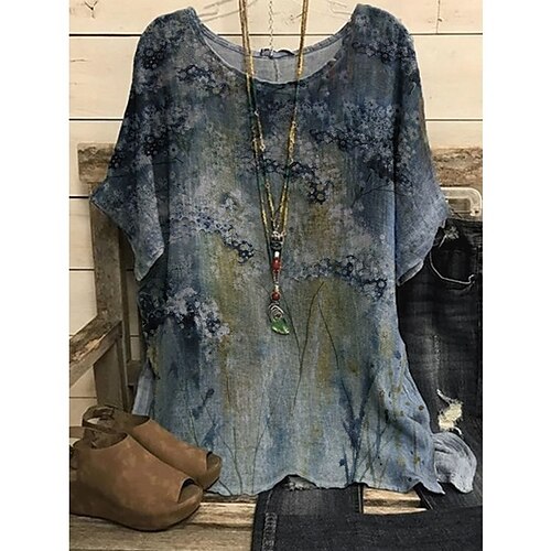 Women's Blouse Print Multi Color Daily Round Neck T-shirt Sleeve Standard Summer Green Blue Pink Yellow Grey
Women's Blouse Print Multi Color Daily Round Neck T-shirt Sleeve Standard Summer Green Blue Pink Yellow Grey