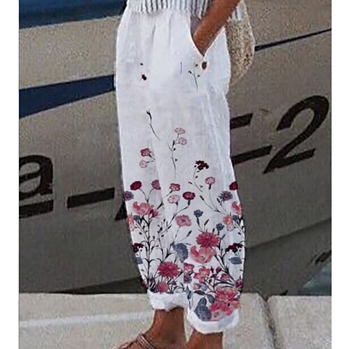 Women's Chinos Pants Trousers Pink High Waist Casual / Sporty Casual Daily Print Micro-elastic Full Length Flower / Floral S M L XL XXL / Loose Fit
Women's Chinos Pants Trousers Pink High Waist Casual / Sporty Casual Daily Print Micro-elastic Full Length Flower / Floral S M L XL XXL / Loose Fit