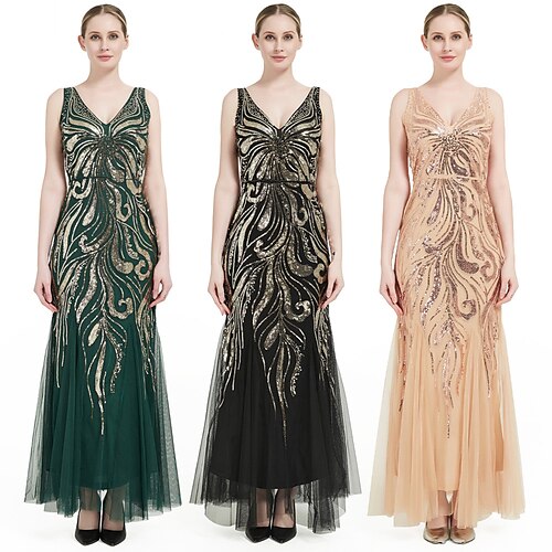 The Great Gatsby Charleston Roaring 20s 1920s Cocktail Dress Vintage Dress Flapper Dress Prom Dress Women's Sequins Costume Vintage Cosplay Event / Party Festival Sleeveless Dress / Organza
The Great Gatsby Charleston Roaring 20s 1920s Cocktail Dress Vintage Dress Flapper Dress Prom Dress Women's Sequins Costume Vintage Cosplay Event / Party Festival Sleeveless Dress / Organza
