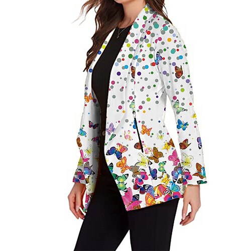 Women's Blazer Casual Daily Wear Spring Fall Regular Coat Regular Fit Breathable Streetwear Casual Jacket Long Sleeve Floral Pocket White Black Blue
Women's Blazer Casual Daily Wear Spring Fall Regular Coat Regular Fit Breathable Streetwear Casual Jacket Long Sleeve Floral Pocket White Black Blue
