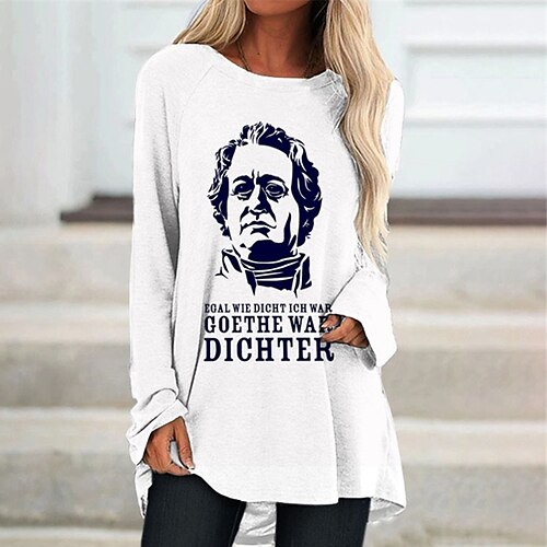 Women's Shift Dress Knee Length Dress White Long Sleeve Print Letter Print Fall Spring Crew Neck Casual Vacation 2022 S M L XL XXL 3XL
Women's Shift Dress Knee Length Dress White Long Sleeve Print Letter Print Fall Spring Crew Neck Casual Vacation 2022 S M L XL XXL 3XL