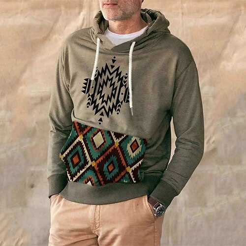 Men's Pullover Hoodie Sweatshirt Graphic Patterned Print Hooded Daily Sports Streetwear Other Prints Casual Big and Tall Geometry Hoodies Sweatshirts Long Sleeve Brown
Men's Pullover Hoodie Sweatshirt Graphic Patterned Print Hooded Daily Sports Streetwear Other Prints Casual Big and Tall Geometry Hoodies Sweatshirts Long Sleeve Brown