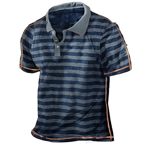 Men's Collar Polo Shirt Golf Shirt Striped Turndown Blue 3D Print Outdoor Street Short Sleeves Button-Down Print Clothing Apparel Fashion Designer Casual Breathable / Summer / Spring / Summer
Men's Collar Polo Shirt Golf Shirt Striped Turndown Blue 3D Print Outdoor Street Short Sleeves Button-Down Print Clothing Apparel Fashion Designer Casual Breathable / Summer / Spring / Summer