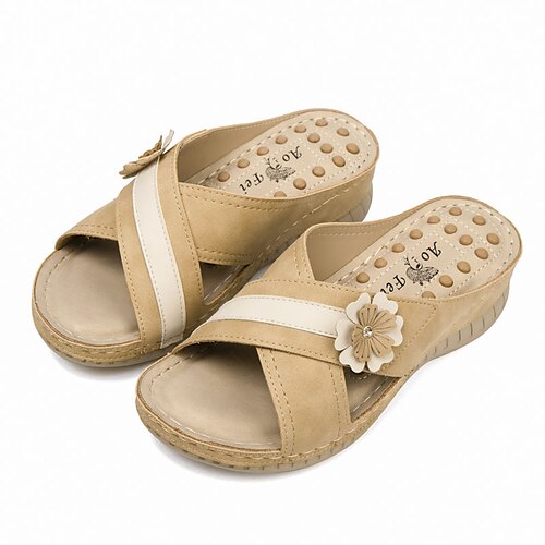 Women's Sandals Comfort Shoes Wedge Heel Round Toe Open Toe Elegant Casual Daily Beach Faux Leather Loafer Spring Summer Solid Colored Almond Light Brown Black
Women's Sandals Comfort Shoes Wedge Heel Round Toe Open Toe Elegant Casual Daily Beach Faux Leather Loafer Spring Summer Solid Colored Almond Light Brown Black