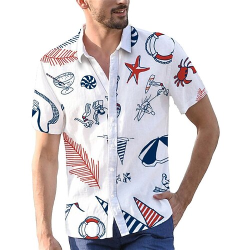 Men's Shirt 3D Print Graffiti Turndown Street Casual Button-Down Print Short Sleeves Tops Casual Fashion Breathable White / Summer / Spring / Summer
Men's Shirt 3D Print Graffiti Turndown Street Casual Button-Down Print Short Sleeves Tops Casual Fashion Breathable White / Summer / Spring / Summer