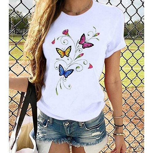Women's T shirt Tee Dog Yellow Rainbow Graphic Print Short Sleeve Casual Daily Basic Round Neck 100% Cotton S
Women's T shirt Tee Dog Yellow Rainbow Graphic Print Short Sleeve Casual Daily Basic Round Neck 100% Cotton S