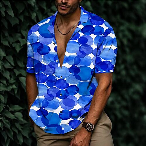 Men's Shirt 3D Print Circle Turndown Street Casual Button-Down Print Short Sleeve Tops Designer Casual Fashion Breathable Blue / Summer
Men's Shirt 3D Print Circle Turndown Street Casual Button-Down Print Short Sleeve Tops Designer Casual Fashion Breathable Blue / Summer
