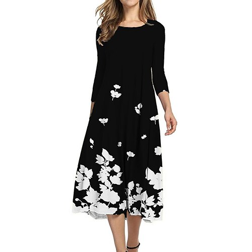 Women's Shift Dress Midi Dress Black 3/4 Length Sleeve Floral Ruched Print Fall Spring Round Neck Casual Vacation 2022 S M L XL XXL 3XL
Women's Shift Dress Midi Dress Black 3/4 Length Sleeve Floral Ruched Print Fall Spring Round Neck Casual Vacation 2022 S M L XL XXL 3XL