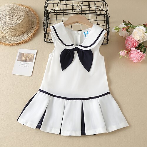Toddler Little Girls' Dress Solid Colored White Knee-length Sleeveless Casual Cute Dresses Summer Regular Fit 1 PC 2-6 Years
Toddler Little Girls' Dress Solid Colored White Knee-length Sleeveless Casual Cute Dresses Summer Regular Fit 1 PC 2-6 Years