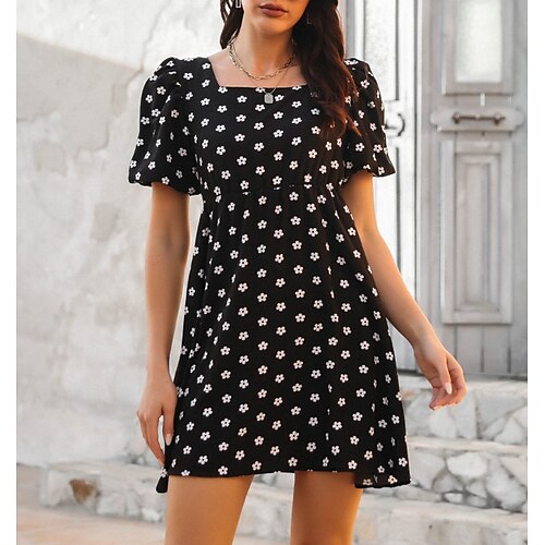 Women's A Line Dress Short Mini Dress Black Short Sleeve Floral Patchwork Print Spring Summer Square Neck Casual Fashion Modern 2022 S M L XL XXL
Women's A Line Dress Short Mini Dress Black Short Sleeve Floral Patchwork Print Spring Summer Square Neck Casual Fashion Modern 2022 S M L XL XXL