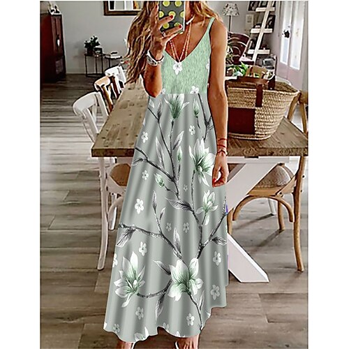 Women's A Line Dress Maxi long Dress Green Short Sleeve Floral Print Spring Summer Spaghetti Strap Stylish Elegant Vacation 2022 S M L XL XXL 3XL
Women's A Line Dress Maxi long Dress Green Short Sleeve Floral Print Spring Summer Spaghetti Strap Stylish Elegant Vacation 2022 S M L XL XXL 3XL