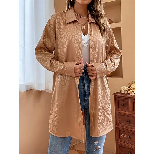 Women's Blouse Leopard Daily Weekend Blouse Shirt Long Sleeve Button Print Shirt Collar Casual Streetwear Camel S / 3D Print
Women's Blouse Leopard Daily Weekend Blouse Shirt Long Sleeve Button Print Shirt Collar Casual Streetwear Camel S / 3D Print