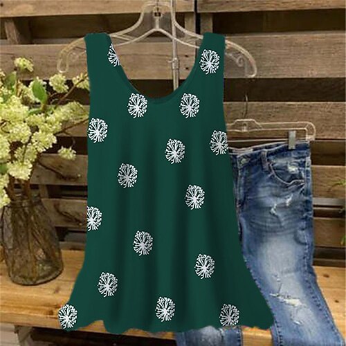 Women's Plus Size Tops Tank Top Floral Print Sleeveless V Neck Streetwear Daily Holiday Cotton Spandex Jersey Spring Summer Green Wine
Women's Plus Size Tops Tank Top Floral Print Sleeveless V Neck Streetwear Daily Holiday Cotton Spandex Jersey Spring Summer Green Wine