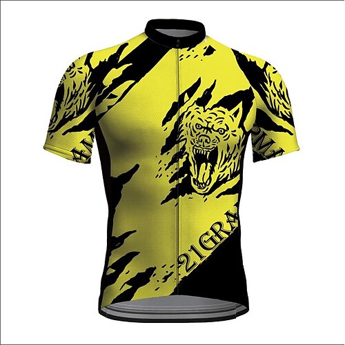 21Grams Men's Cycling Jersey Short Sleeve Bike Jacket Tracksuit Jersey with 3 Rear Pockets Mountain Bike MTB Road Bike Cycling Cycling Breathable Quick Dry Reflective Strips Yellow Graphic Animal
21Grams Men's Cycling Jersey Short Sleeve Bike Jacket Tracksuit Jersey with 3 Rear Pockets Mountain Bike MTB Road Bike Cycling Cycling Breathable Quick Dry Reflective Strips Yellow Graphic Animal