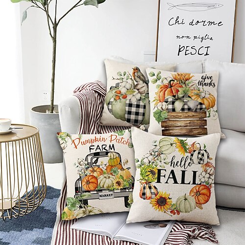 Autumn Pumpkin Double Side Cushion Cover 4PC Soft Decorative Square Throw Pillow Cover Cushion Case Pillowcase for Sofa Bedroom Superior Quality Machine Washable
Autumn Pumpkin Double Side Cushion Cover 4PC Soft Decorative Square Throw Pillow Cover Cushion Case Pillowcase for Sofa Bedroom Superior Quality Machine Washable