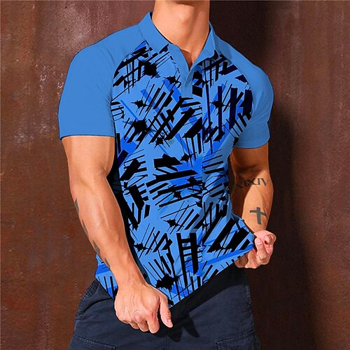 Men's Collar Polo Shirt Golf Shirt Geometry Graffiti Turndown Blue 3D Print Outdoor Casual Short Sleeve Print Clothing Apparel Fashion Designer Casual Comfortable / Sports
Men's Collar Polo Shirt Golf Shirt Geometry Graffiti Turndown Blue 3D Print Outdoor Casual Short Sleeve Print Clothing Apparel Fashion Designer Casual Comfortable / Sports