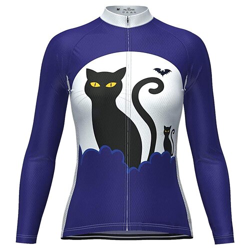 21Grams Women's Cycling Jersey Long Sleeve Bike Top with 3 Rear Pockets Mountain Bike MTB Road Bike Cycling Breathable Quick Dry Moisture Wicking Dark Blue Cat Spandex Polyester Sports Clothing
21Grams Women's Cycling Jersey Long Sleeve Bike Top with 3 Rear Pockets Mountain Bike MTB Road Bike Cycling Breathable Quick Dry Moisture Wicking Dark Blue Cat Spandex Polyester Sports Clothing