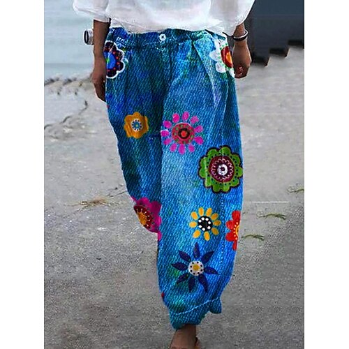Women's Chinos Pants Trousers Faux Denim Blue Mid Waist Fashion Casual Weekend Print Micro-elastic Full Length Comfort Flower / Floral S M L XL XXL / Loose Fit
Women's Chinos Pants Trousers Faux Denim Blue Mid Waist Fashion Casual Weekend Print Micro-elastic Full Length Comfort Flower / Floral S M L XL XXL / Loose Fit