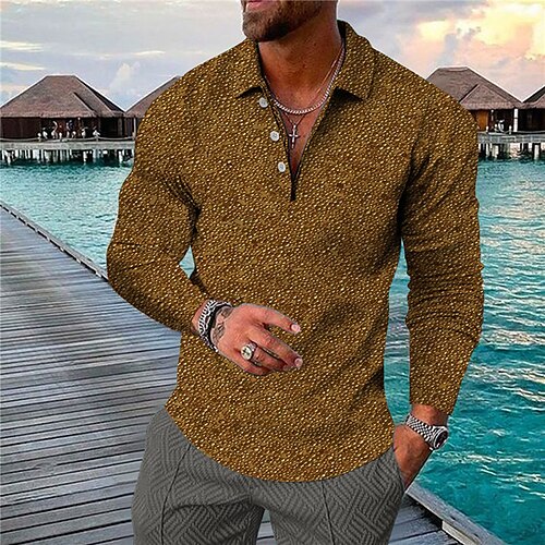 Men's Collar Polo Shirt Golf Shirt Bubble Turndown Green Blue Dark Gray Brown 3D Print Casual Daily Long Sleeve Button-Down Print Clothing Apparel Fashion Designer Casual Breathable / Sports
Men's Collar Polo Shirt Golf Shirt Bubble Turndown Green Blue Dark Gray Brown 3D Print Casual Daily Long Sleeve Button-Down Print Clothing Apparel Fashion Designer Casual Breathable / Sports